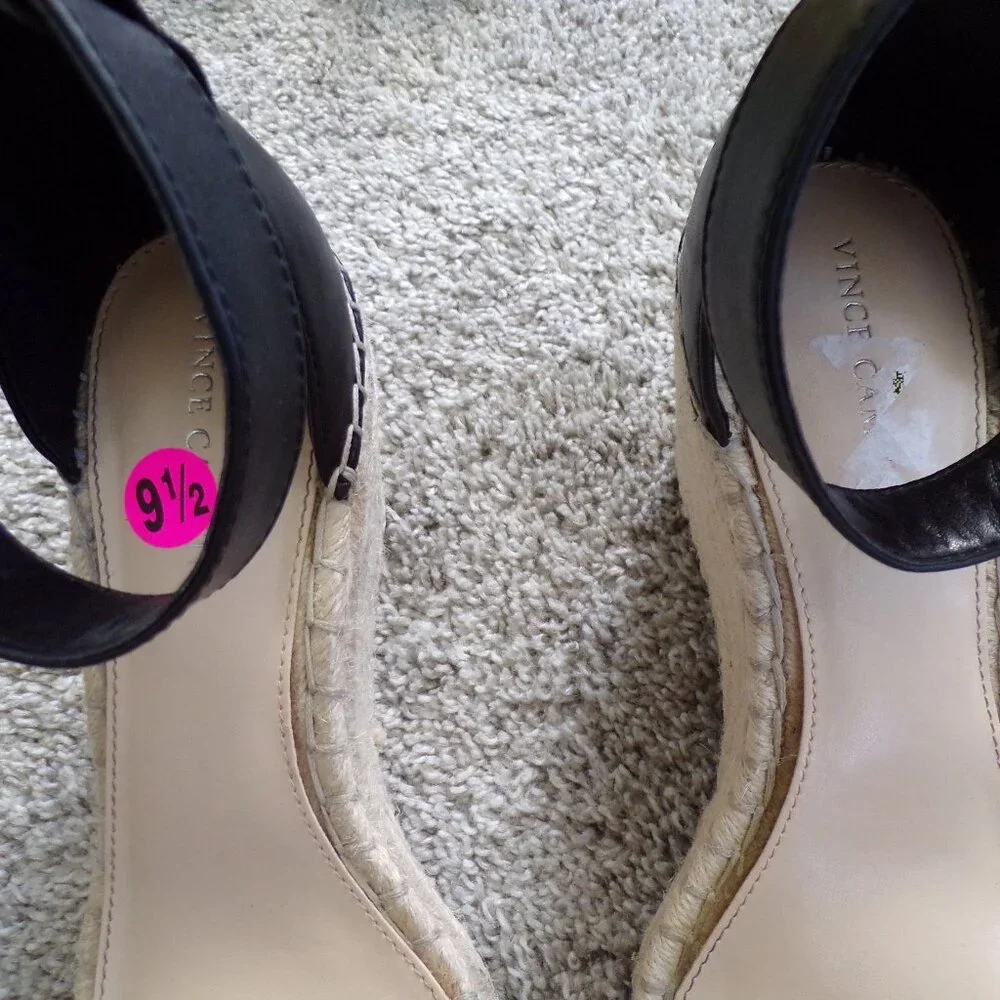 Vince Camuto Leather wedge espadrilles 9.5